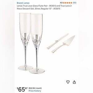 Lenox Silverplate Flute Pair Base — Silver Finish